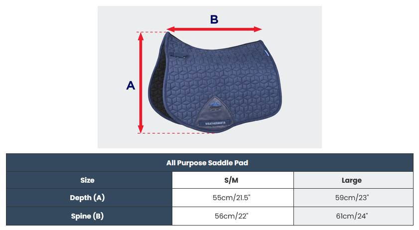 2026 WeatherBeeta Suede Elite Air-Tec All Purpose Saddle Pads  Matentabel